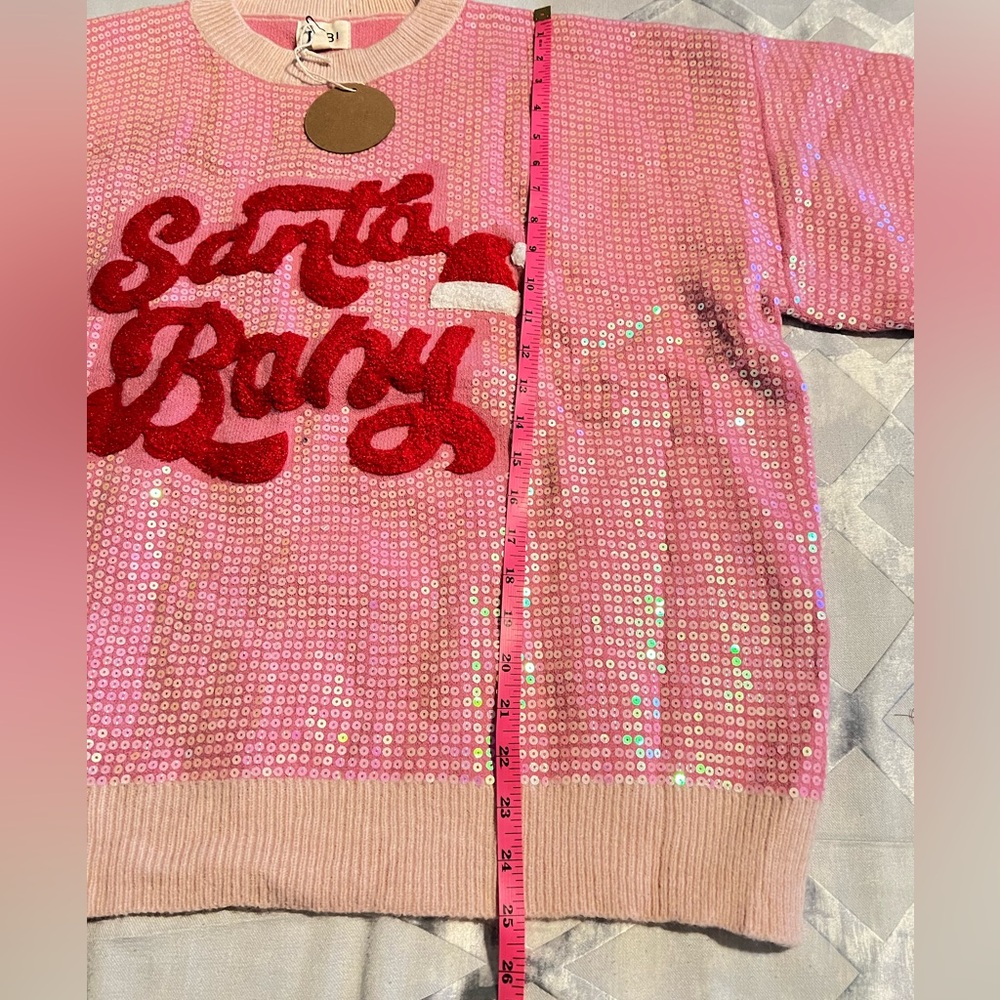 BIBI Santa Baby Sequin Sweater NEW XL - Picture 9 of 10